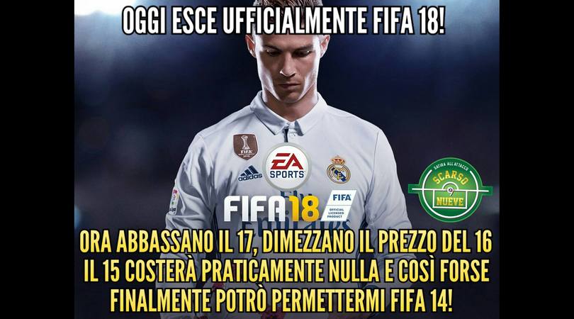 E' uscito Fifa 18: sui social arrivano i primi fotomontaggi ironici