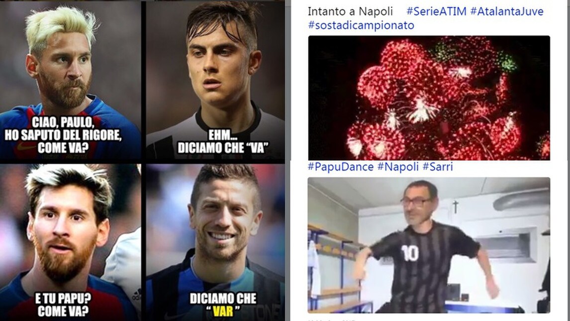 La Juventus si ferma e il Napoli scappa. Quante ironie sul web!