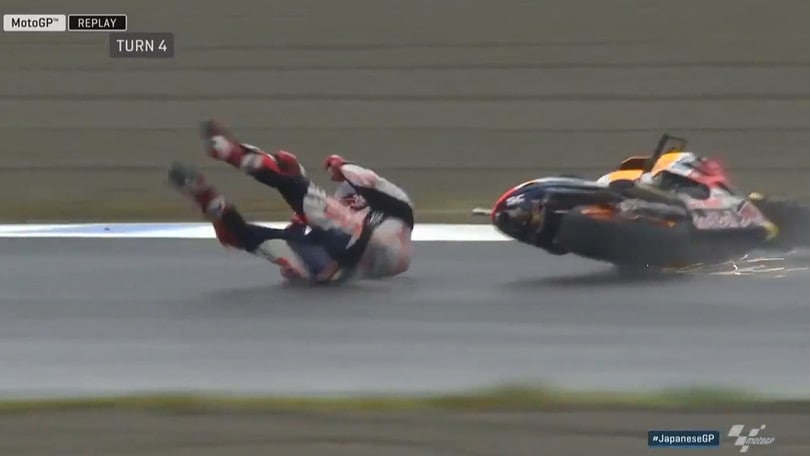 Motegi, caduta per Marquez