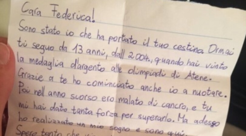 Federica Pellegrini e la lettera del tifoso: «Queste sono le cose importanti»