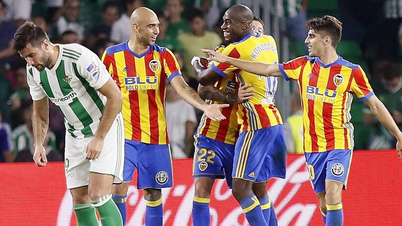 Liga: Zaza-Kondogbia gol, il Valencia ne fa sei al Betis ed è secondo