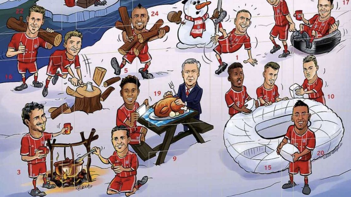 Bayern, che gaffe! Ancelotti nel calendario dell'Avvento