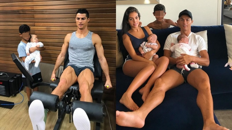 Papà Ronaldo, lezione in palestra a Cristiano Jr e Mateo