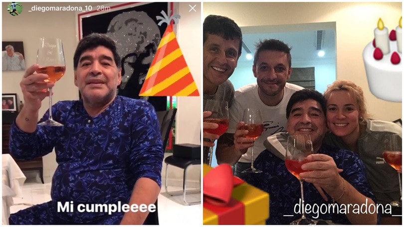 Maradona festeggia il compleanno a Dubai