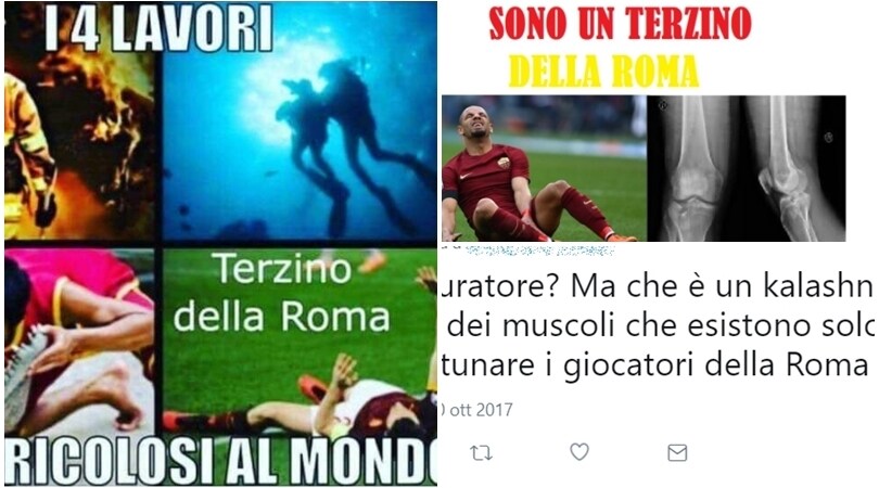 Roma, la "maledizione dei terzini": il ko di Bruno Peres scatena il web