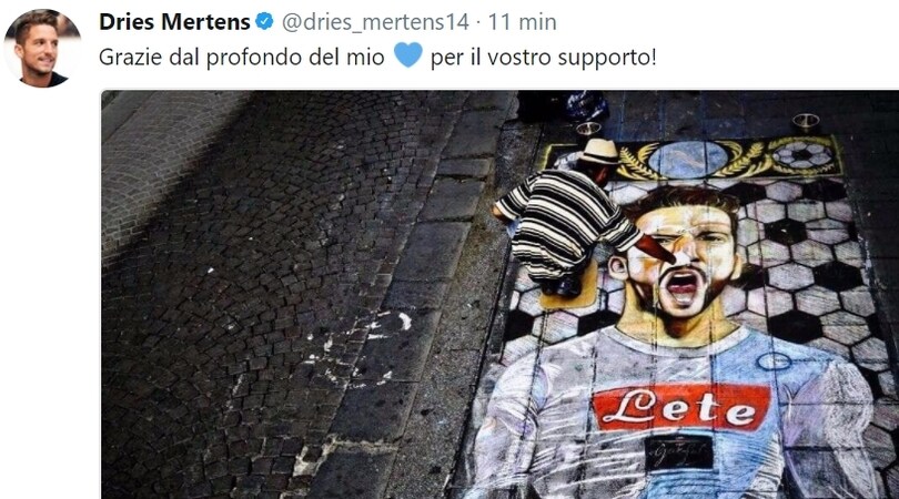 Mertens figlio di Napoli, si commuove sui social: «Grazie dal profondo del cuore...»