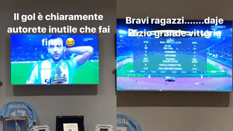 Lazio, Immobile festeggia in tv e prende in giro Parolo
