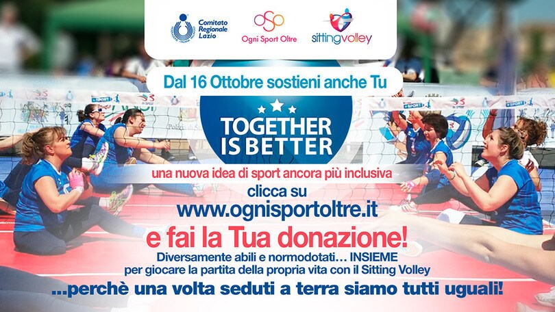 Volley: Sitting Volley – Together Is Better: si può donare fino al 25 novembre