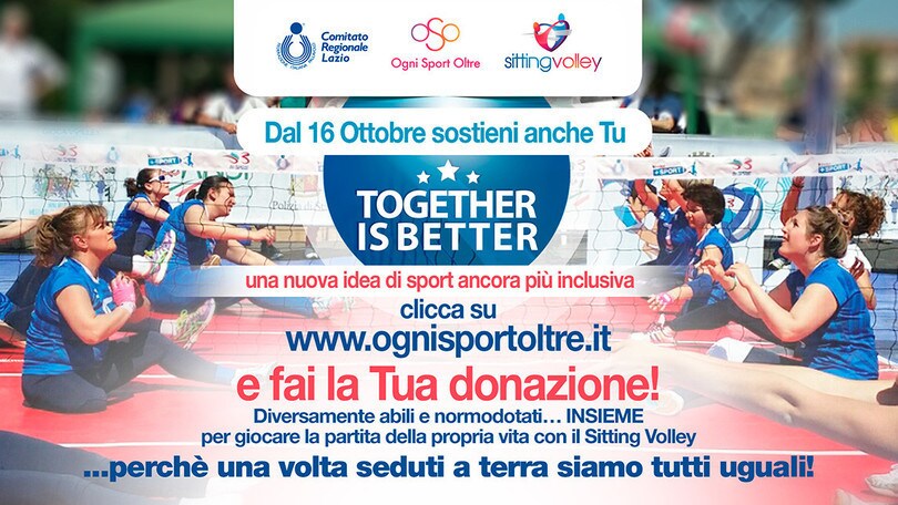Volley: Sitting Volley – Together Is Better: si può donare fino al 25 novembre