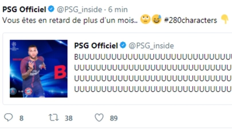 Twitter annuncia la svolta: «280 caratteri». Ma il Psg anticipa tutti