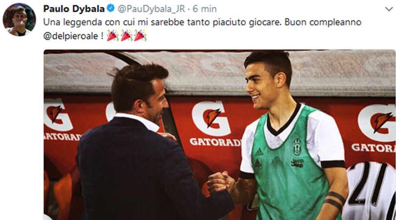 Del Piero compie 43 anni, pioggia di auguri dal mondo del calcio
