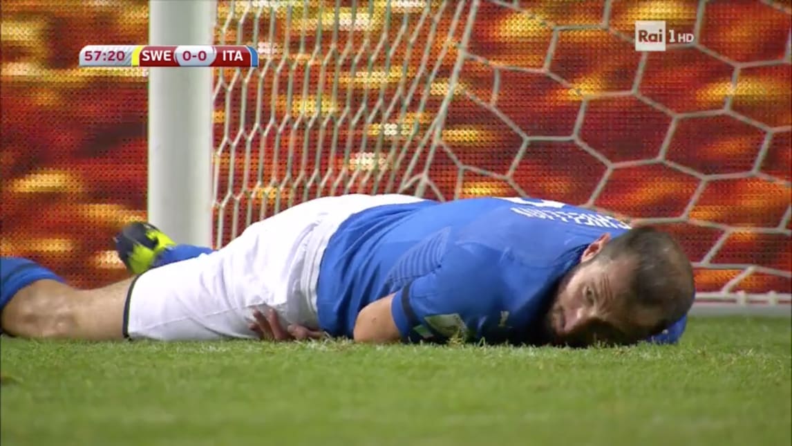 Dalla Svezia accuse a Chiellini: «Una sceneggiata alla Busquets»