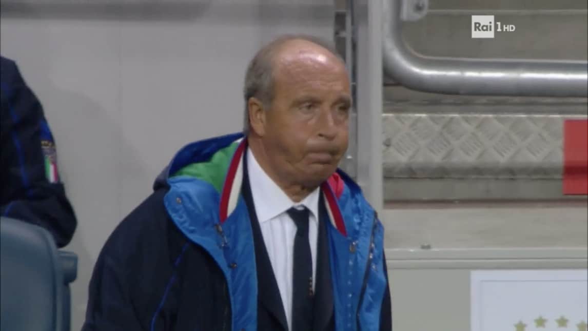 Svezia-Italia, la faccia di Ventura è tutta un programma