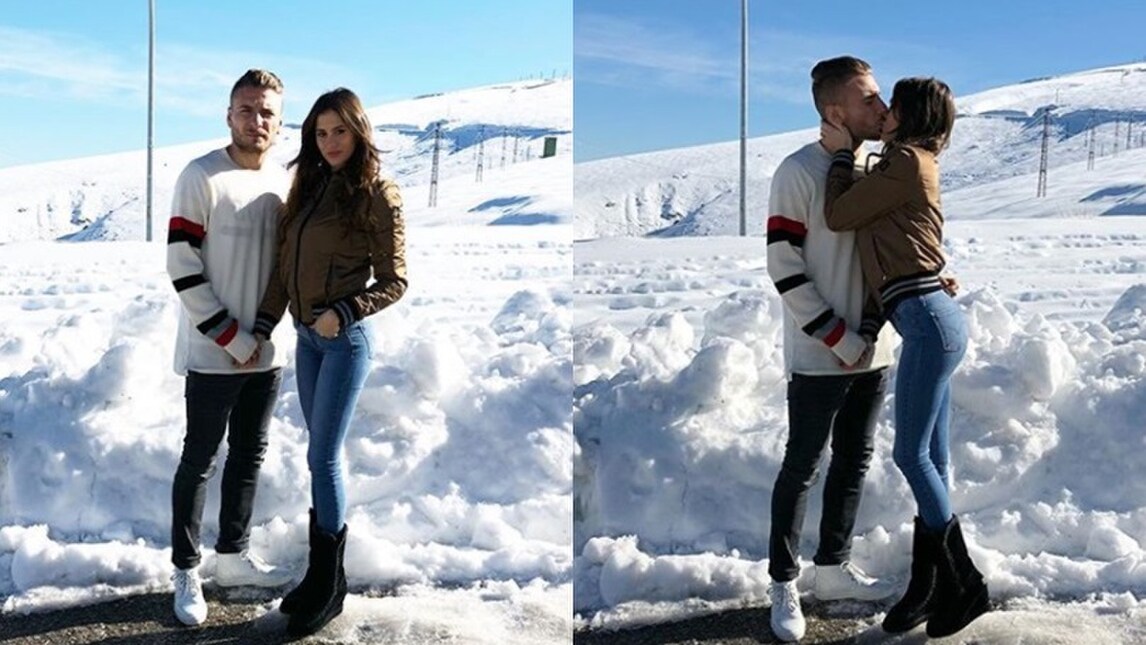 Immobile, relax sulla neve. Lo sfottò dei tifosi della Roma: «Freddo a -2?»