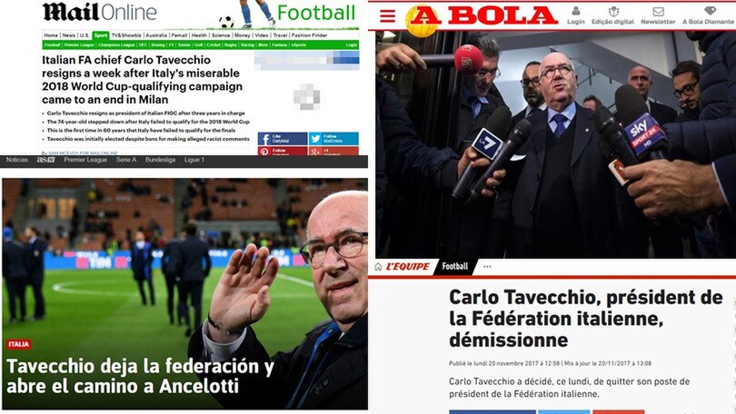 Le dimissioni di Tavecchio sui siti di tutta Europa
