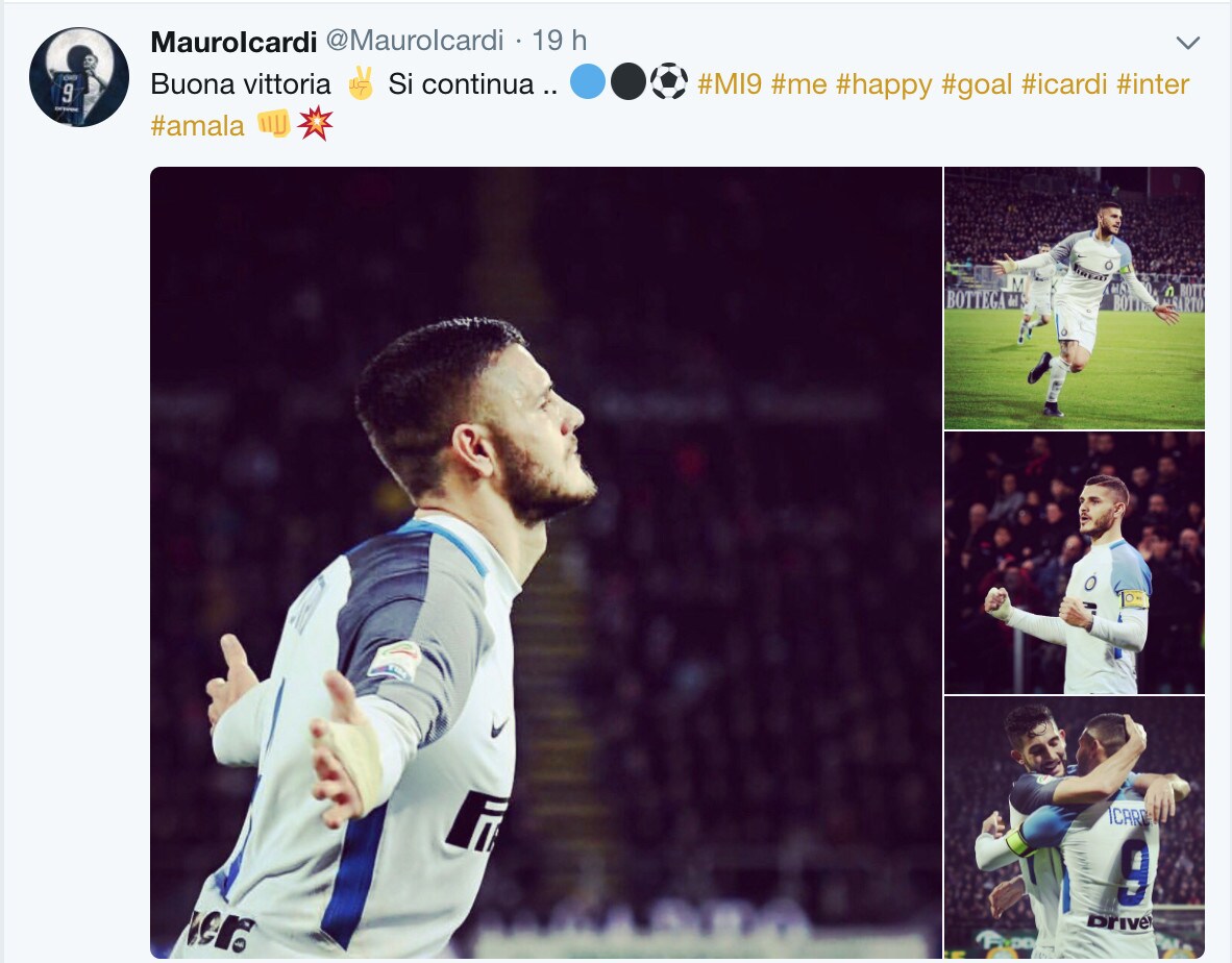 Icardi: «Inter, si continua»