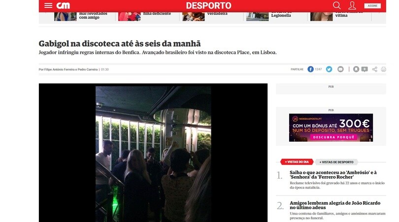 Gabigol pizzicato in discoteca fino all'alba: Benfica furioso