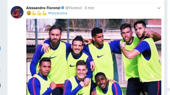 De Rossi, l'abbraccio virtuale di Florenzi su Twitter: «#ForzaRoma»
