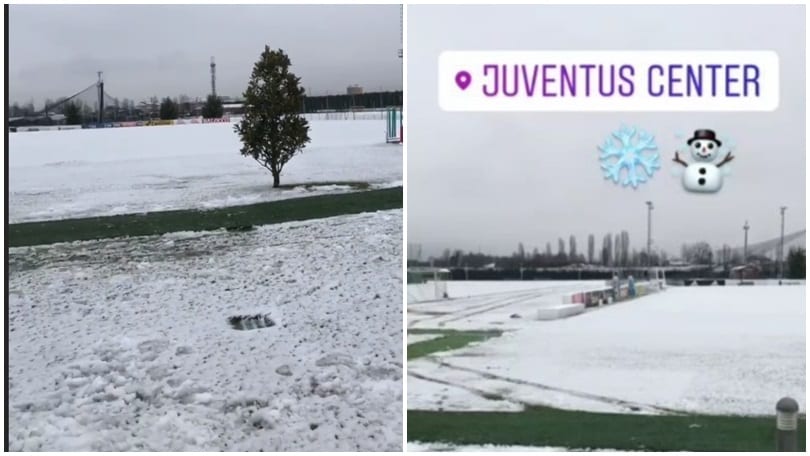 Juventus, Higuain già al lavoro...tra la neve a Vinovo
