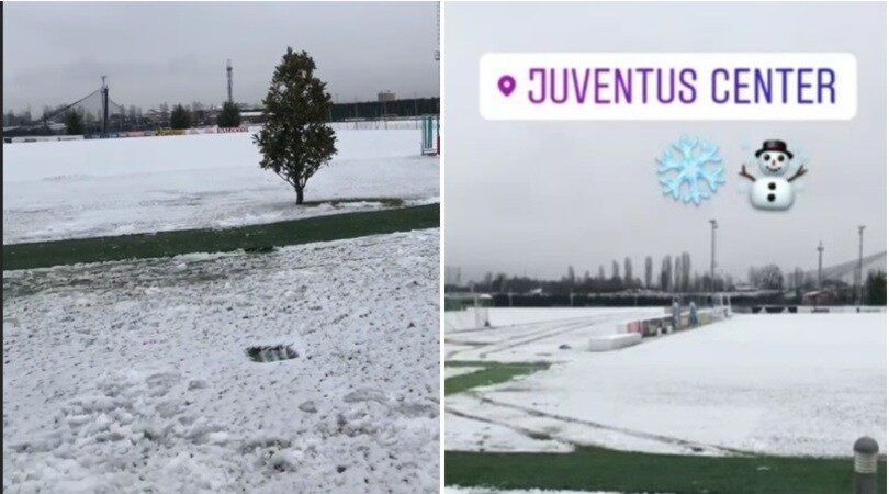 Juventus, Higuain già al lavoro...tra la neve a Vinovo