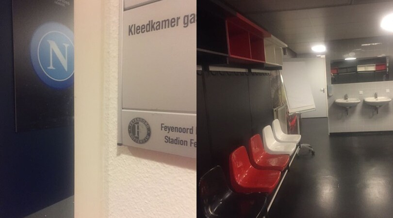 Napoli, ecco lo spogliatoio allo stadio De Kuip di Rotterdam