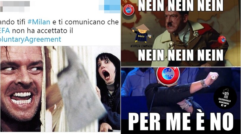 L'Uefa boccia il Milan e i social non perdonano