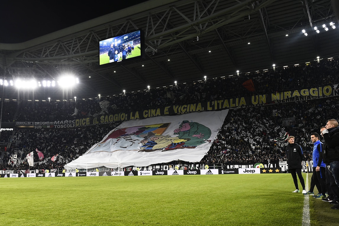 Juventus-Inter, l'Italia è tutta bianconera nella coreografia allo Stadium