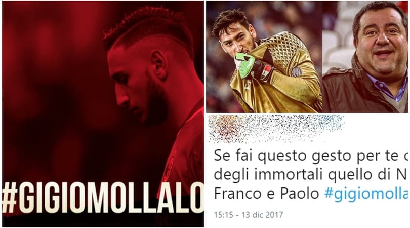 Milan, l'appello dei tifosi a Donnarumma: #gigiomollalo