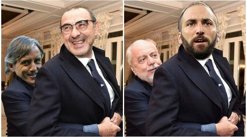 L'abbraccio di De Laurentiis a Sarri diventa virale sui social
