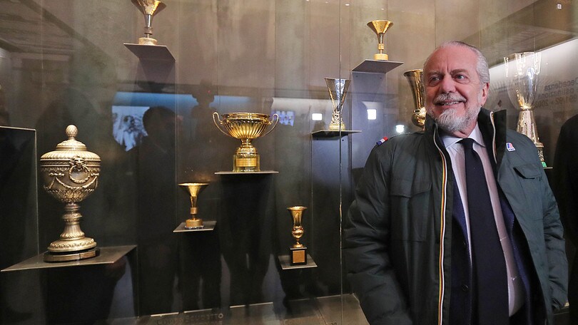 Aurelio De Laurentiis all'inaugurazione di "Napoli nel mito" al Mann