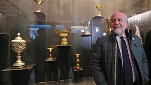 Aurelio De Laurentiis all'inaugurazione di "Napoli nel mito" al Mann