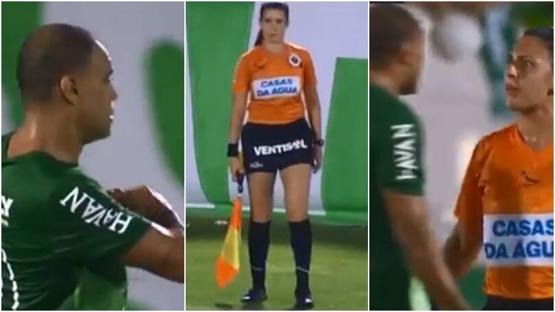 Denilson "lancia" un cuore alla guardalinee: l'arbitro lo rimprovera
