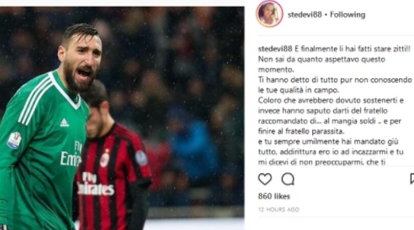 Milan, la compagna di Donnarumma: «Li hai zittiti tutti!»