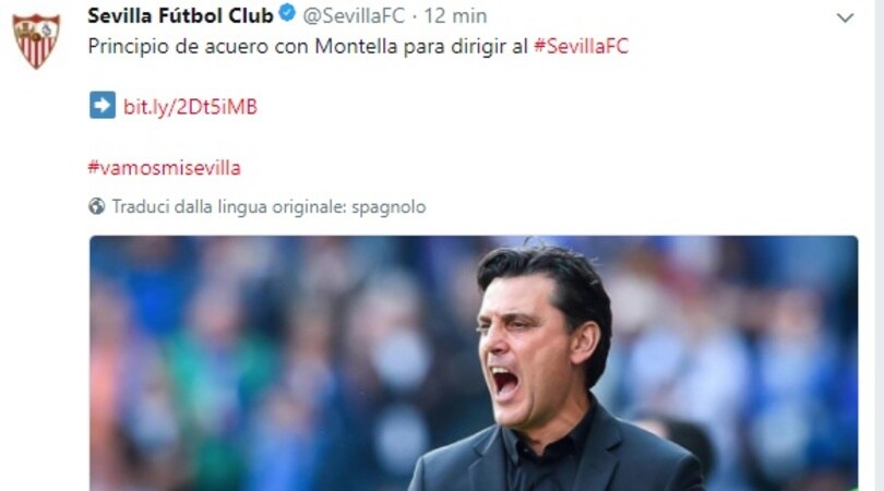 Ufficiale: Montella è il nuovo allenatore del Siviglia