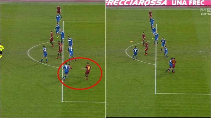 Roma-Sassuolo, gol annullato a Florenzi per fuorigioco di Ünder