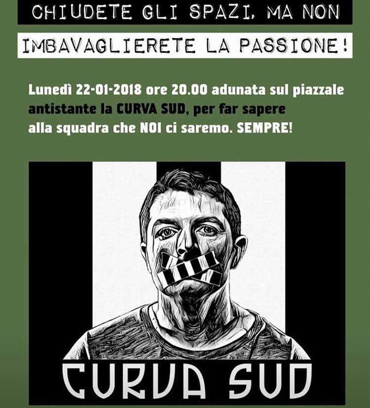 Juventus, chiusura Curva Sud: i tifosi non ci stanno, pronta class action