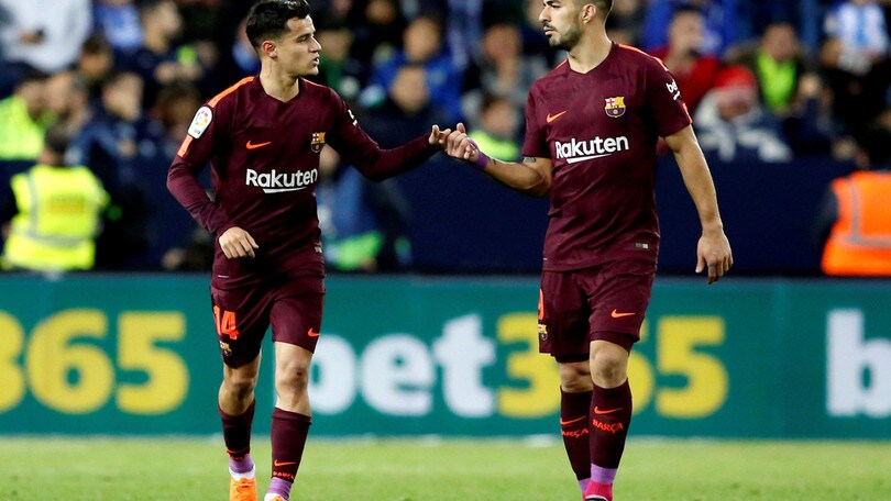 Suarez e Coutinho e il Barcellona vola: 2-0 al Malaga
