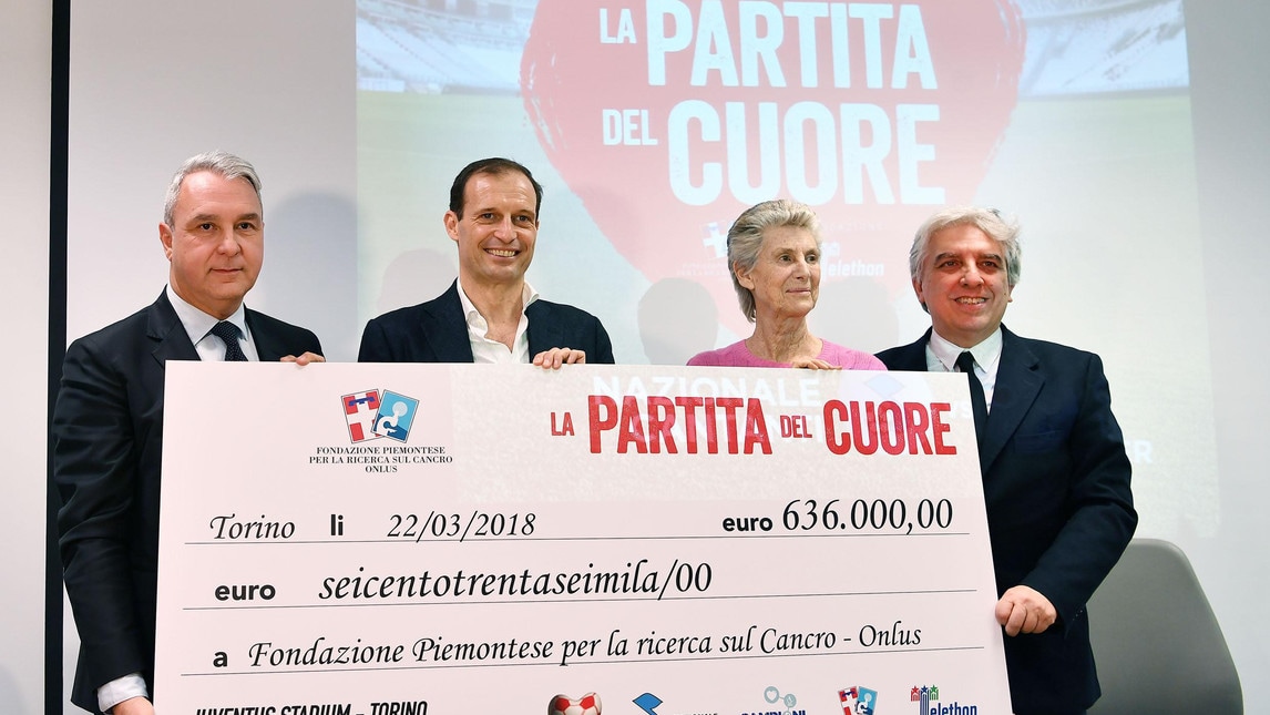 Allegri e Allegra Agnelli protagonisti della partita del cuore