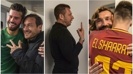 Roma: Totti, Pirlo e Cassano negli spogliatoi dopo il trionfo