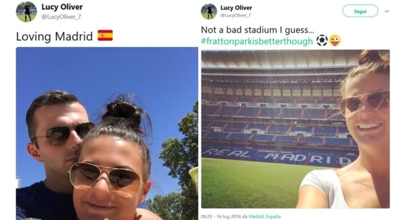 Real-Juventus, lady Oliver e quel tweet d'amore per il Bernabeu...