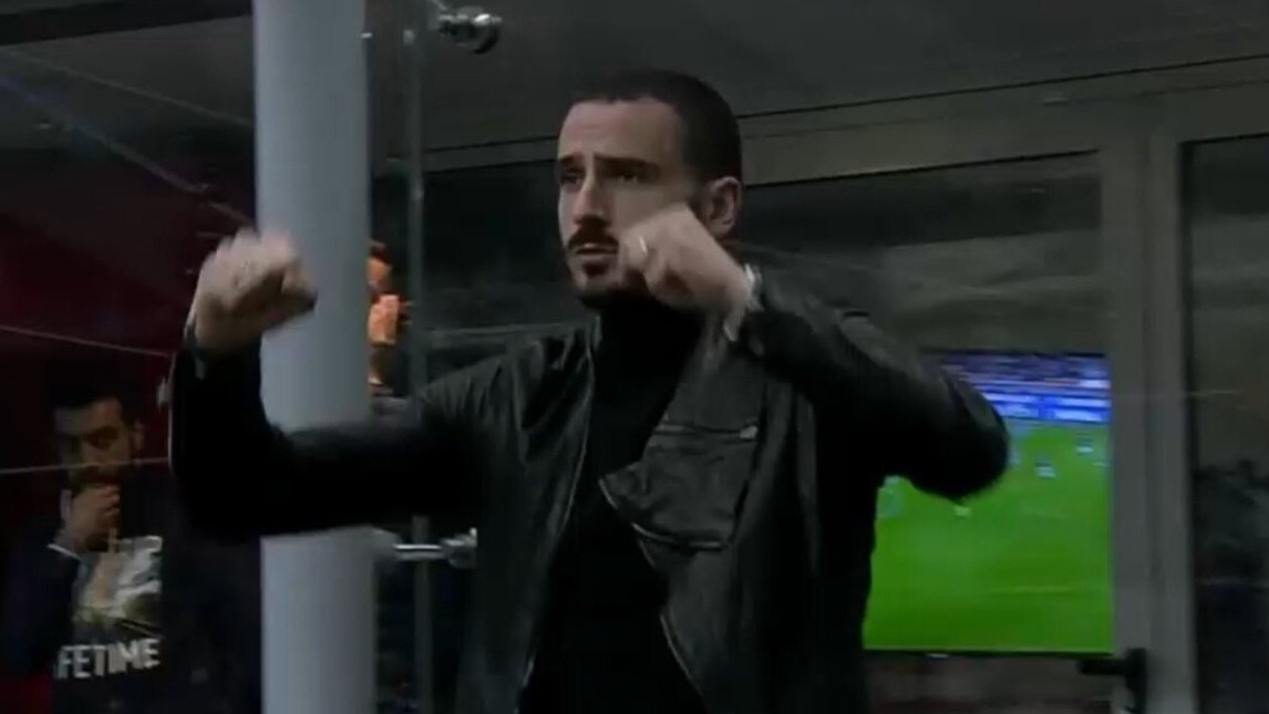 Milan-Napoli, Bonucci esulta alla parata di Donnarumma