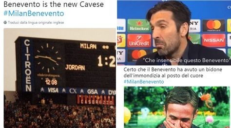 Il web impietoso con il Milan dopo il ko con il Benevento