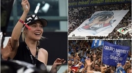 Juventus-Napoli: lo spettacolo sugli spalti. E Laura Chiatti si scatena in tribuna