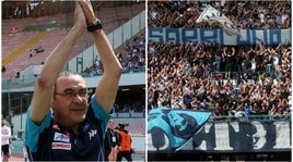 Napoli, cori e striscioni per Sarri (che ringrazia) e contro De Laurentiis