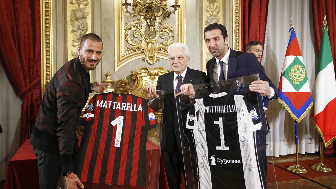 Juventus e Milan ricevuti al Quirinale da Mattarella