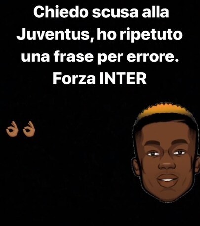 Inter, Karamoh su Instagram: «Juventus di m…». Poi le scuse