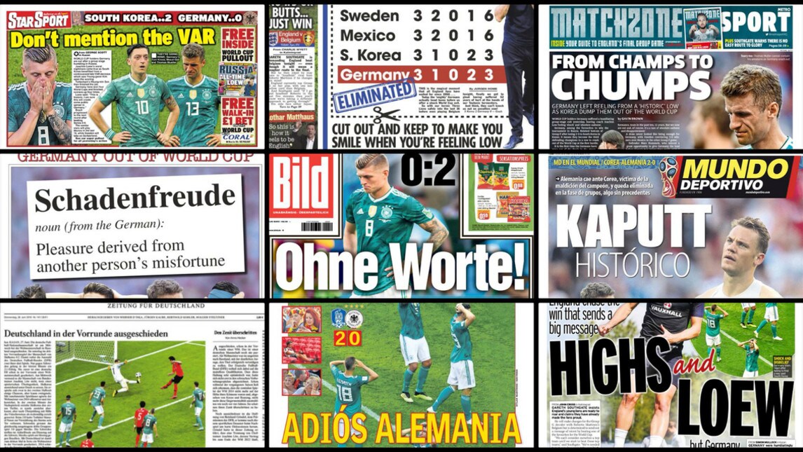 Germania fuori dal Mondiale, le prime pagine estere