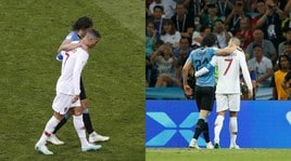 Fair play Ronaldo: sorregge Cavani infortunato 