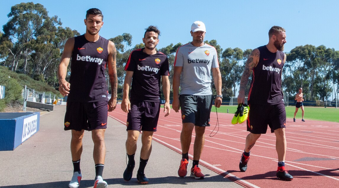 Roma, il primo allenamento a San Diego