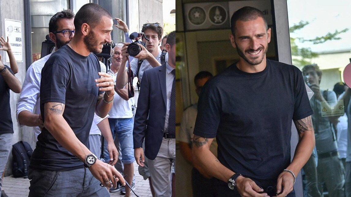 Juventus, ecco Bonucci: quanti sorrisi al suo arrivo a Torino